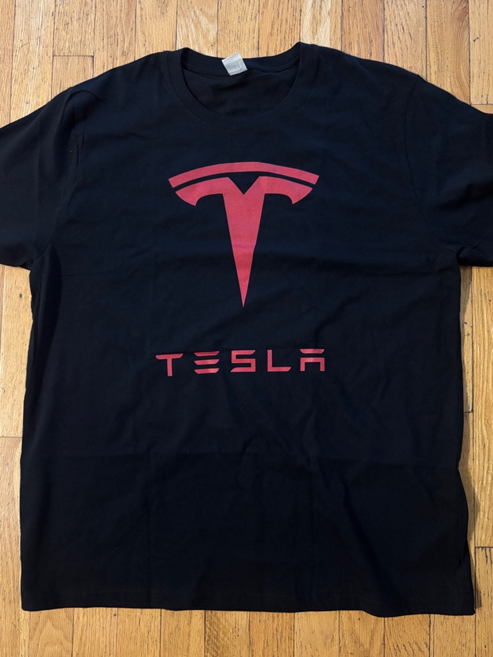 Tesla Logo Short Sleeve Graphic Tee - Black & Red - Large